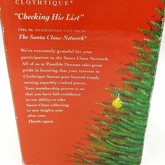 Clothtique Possible Dreams Santa #805004 Checking His List Christmas 95-96 - Picture 14 of 15